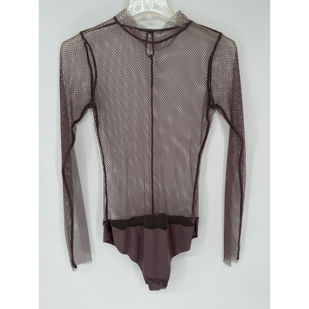 H&M Witchy Punk Med Mauve Purple Fishnet Bodysuit Mesh Lingerie Top